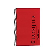 TOPS Classified Colors 1-Subject Notebooks, 5.5 x 8.5, Narrow Ruled, 100 Sheets, Red (73505)