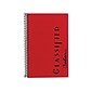 TOPS Classified Colors 1-Subject Notebooks, 5.5" x 8.5", Narrow Ruled, 100 Sheets, Red (73505)