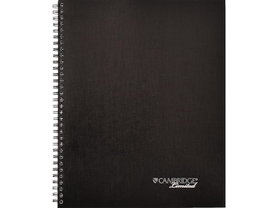 Cambridge 1-Subject Professional Notebooks, 8.88 x 11, Wide Ruled, 80 Sheets, Black (06132)