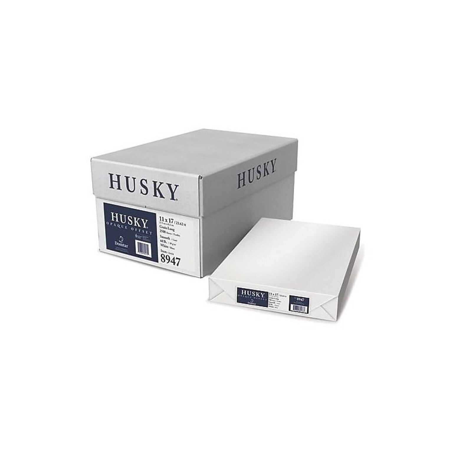 Domtar Husky Opaque Offset 11 x 17 Multipurpose Paper, 60 lbs., 94 Brightness, 500/Ream, 5 Reams/Carton (8947)