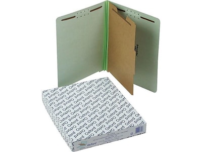 Pendaflex End-Tab Classification Folders, Letter Size, 1-Partition, Light Green, 10/Box (PFX 23214)