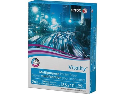 Xerox Vitality 8.5 x 11 Multipurpose Paper, 24 lbs., 92 Brightness, 500 Sheets/Ream (3R02531)