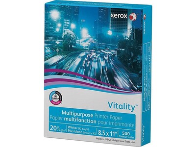 Xerox® Vitality® 8.5" x 11" Multipurpose Paper, 20 lbs., 92 Brightness, 500/Ream (3R02047)