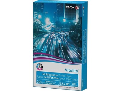 Xerox® Vitality® 8.5 x 14 Multipurpose Paper, 20 lbs., 92 Brightness, 500/Ream (3R02051)