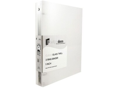JAM Paper 1" 3-Ring Flexible Poly Binders, Clear (751T1CL)
