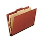 Pendaflex Pressboard Classification Folders, 1-Divider, 2" Expansion, Letter Size, Brick Red, 10/Box (1157R)