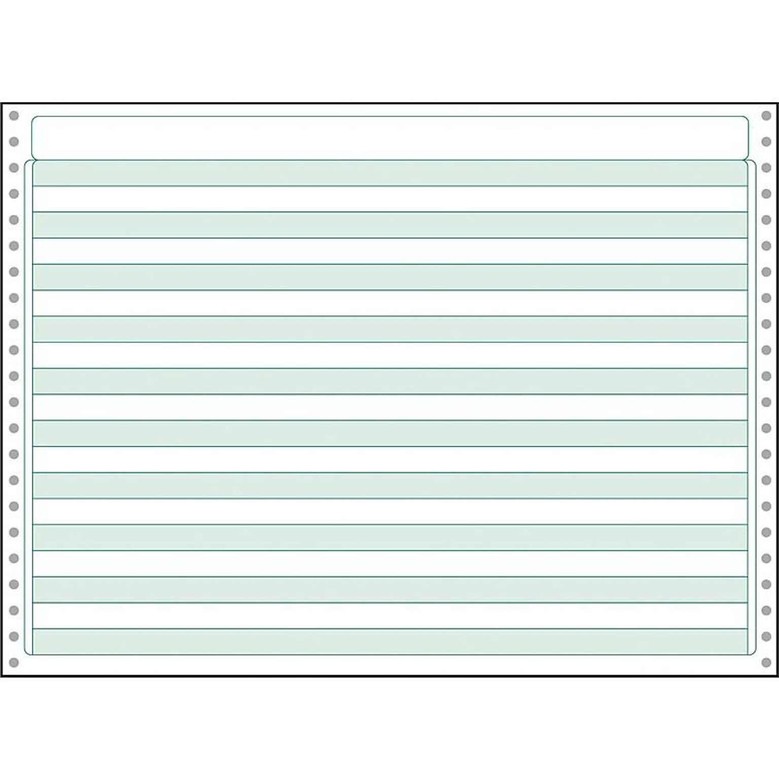Printworks® Professional Continuous Computer Paper, 20 lbs., 11 x 14.875, Green Bar, 2200 Sheets/Carton (PRB02716)