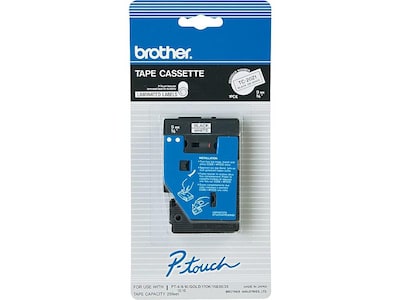 Brother P-touch TC-20Z1 Laminated Label Maker Tape, 3/8 x 25-2/10, Black on White (TC-20Z1)