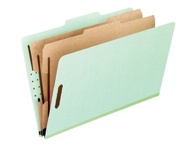 Pendaflex Classification Folders with 2-Dividers/ 6 Fasteners, Letter Size, Light Green, 10/Box (171