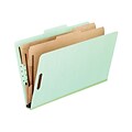 Pendaflex Classification Folders with 2-Dividers/ 6 Fasteners, Letter Size, Light Green, 10/Box (171