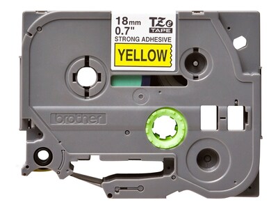 Brother P-touch TZe-S641 Laminated Extra Strength Label Maker Tape, 3/4" x 26-2/10', Black on Yellow (TZe-S641)