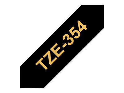 Brother P-touch TZe-354 Laminated Label Maker Tape, 1" x 26-2/10', Gold on Black (TZe-354)