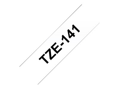 Brother P-touch TZe-141 Laminated Label Maker Tape, 3/4" x 26-2/10', Black on Clear (TZe-141)