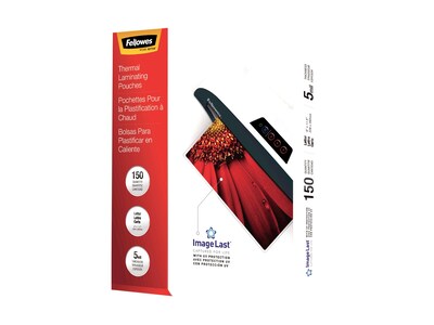 Fellowes Premium ImageLast Thermal Laminating Pouches, Letter Size, 5 Mil, 150/Pack (5204007)