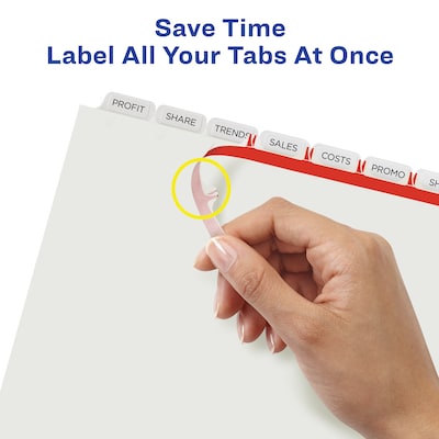 Avery Index Maker Paper Dividers with Print & Apply Label Sheets, 8 Tabs, White, 50 Sets/Pack (11557)