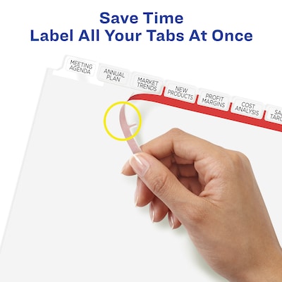 Avery Index Maker Big Tab Paper Dividers with Print & Apply Label Sheets, 8 Tabs, White (11491)