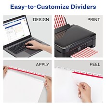 Avery Index Maker Paper Dividers with Print & Apply Label Sheets, 8 Tabs, Multicolor, 25 Sets/Pack (