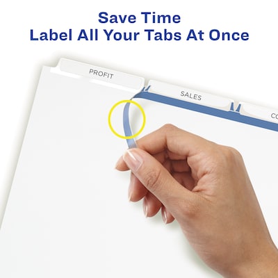 Avery Index Maker Paper Dividers with Print & Apply Label Sheets, 3 Tabs, White, 25 Sets/Pack (11445)