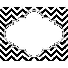 Barker Creek Black Chevron Name Tags, Self-Adhesive Labels, 3 1/2 x 2 3/4, 90/Pack (BC3764)