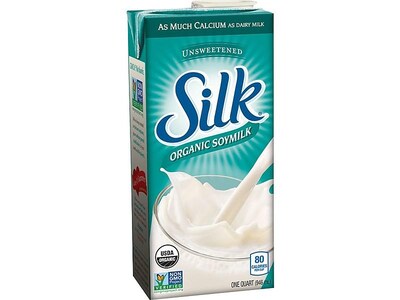 Silk Organic Unsweetened Original Lactose Free Soy Milk, 32 oz., 6/Carton (WWI00106)
