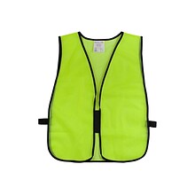 Protective Industrial Products High Visibility Sleeveless Safety Vest, Lime Yellow, One Size, 50/Pac