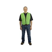 Protective Industrial Products High Visibility Sleeveless Safety Vest, Lime Yellow, One Size, 50/Pac