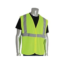 Protective Industrial Products Hook & Loop Safety Vest, ANSI Class R2, X-Large, Hi-Vis Lime Yellow (