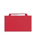 Smead Pressboard Classification Folders with SafeSHIELD Fasteners, Legal Size, 2 Dividers, Bright Re