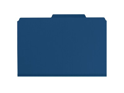 Smead Pressboard Classification Folders with SafeSHIELD Fasteners, Legal Size, 2 Dividers, Dark Blue
