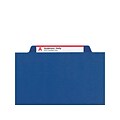 Smead Pressboard Classification Folders with SafeSHIELD Fasteners, Legal Size, 2 Dividers, Dark Blue