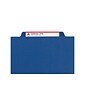 Smead Pressboard Classification Folders with SafeSHIELD Fasteners, Legal Size, 2 Dividers, Dark Blue, 10/Box (19035)