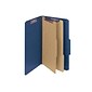 Smead Pressboard Classification Folders with SafeSHIELD Fasteners, Legal Size, 2 Dividers, Dark Blue, 10/Box (19035)