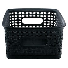 Advantus Weave Plastic Bins, Black, 3/Pack (AVT40326)