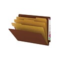 Smead End Tab Pressboard Classification Folders with SafeSHIELD Fasteners, Letter Size, 3 Dividers,