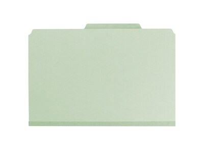 Smead Pressboard Classification Folders with SafeSHIELD Fasteners, Legal Size, 1 Divider, Gray/Green