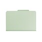 Smead Pressboard Classification Folders with SafeSHIELD Fasteners, Legal Size, 1 Divider, Gray/Green, 10/Box (18776)