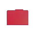 Smead Pressboard Classification Folders with SafeSHIELD Fasteners, Legal Size, 1 Divider, Bright Red
