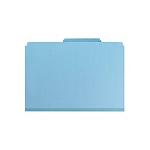 Smead Pressboard Classification Folders with SafeSHIELD Fasteners, 2 Expansion, Legal Size, Blue, 1