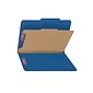 Smead Pressboard Classification Folders with SafeSHIELD Fasteners, Legal Size, 1 Divider, Dark Blue, 10/Box (18732)