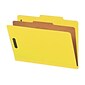 Smead Pressboard Classification Folders with SafeSHIELD Fasteners, 2" Expansion, Legal Size, 1 Divider, Yellow, 10/Box (18734)