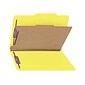 Smead Pressboard Classification Folders with SafeSHIELD Fasteners, 2" Expansion, Legal Size, 1 Divider, Yellow, 10/Box (18734)