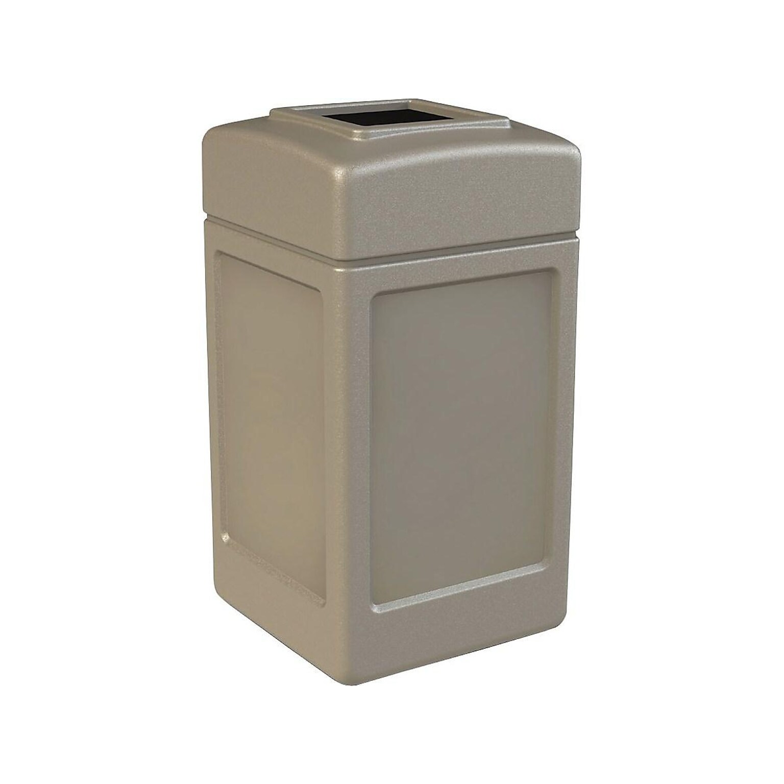 Commercial Zone PolyTec Indoor/Outdoor Trash Can w/ No Lid, Beige Polyethylene, 42 Gal. (732102)