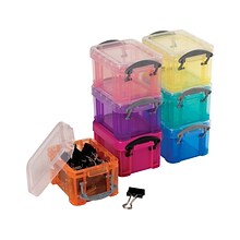 Really Useful Box 0.14 Liter Snap Lid Storage Bin, Assorted Colors (0.14L ASS)