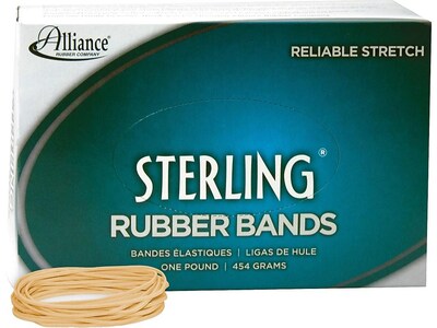 Alliance Sterling Multi-Purpose Rubber Bands, #19, 1 lb. Box, 1700/Box (24195)