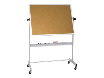 Best-Rite Deluxe Cork & Dry Erase Dry-Erase Whiteboard, Anodized Aluminum Frame, 6 x 4 (668AG-DC)