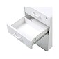 Poppin Stow 3-Drawer Mobile Vertical File Cabinet, Letter/Legal Size, Lockable, 24"H x 15.75"W x 20"D, White (100425)