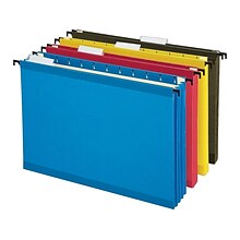 Pendaflex SureHook Hanging File Folders, 3-1/2 Expansion, Legal Size, Assorted Colors, 4/Pack (PFX