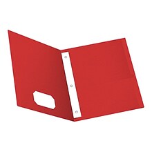 Oxford Twin Fastener Folders, Red, 25/Box (OXF 57711)
