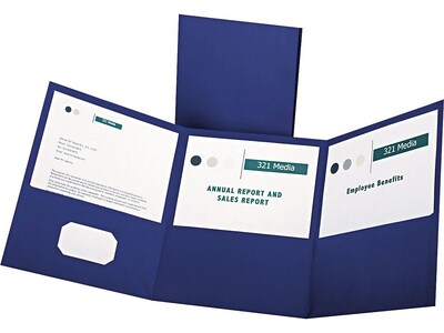 Oxford Tri-Fold Presentation Folders, Blue, 20/Box (OXF 59802)