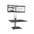 Victor Technology 28 W High Rise™ Electric Dual Monitor Standing Desk, Laminate Wood (DC450)